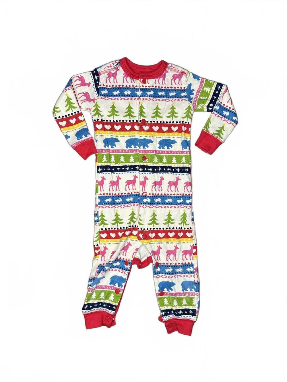 Little Blue House 6-12M Holiday Print Baby Footed Pyjamas